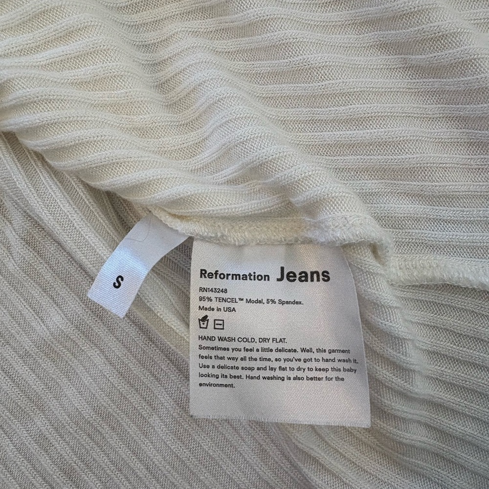 Reformation Cream Ribbed Knit Top - Picture 5 of 5
